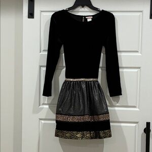 Elegant Black and Gold Kids Formal Dress